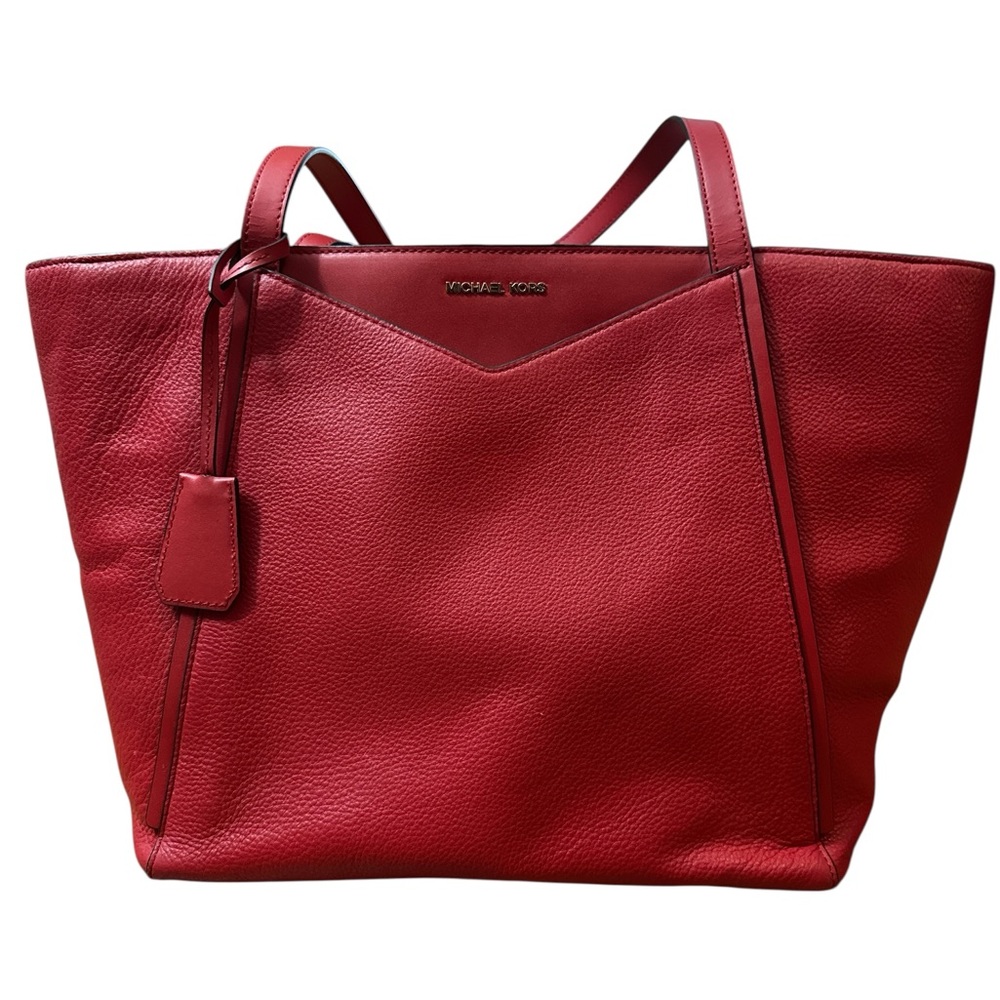 Michael Kors Red Leather Over The‎ Shoulder Purse Women’s Purse/Bag/Whitney Tote